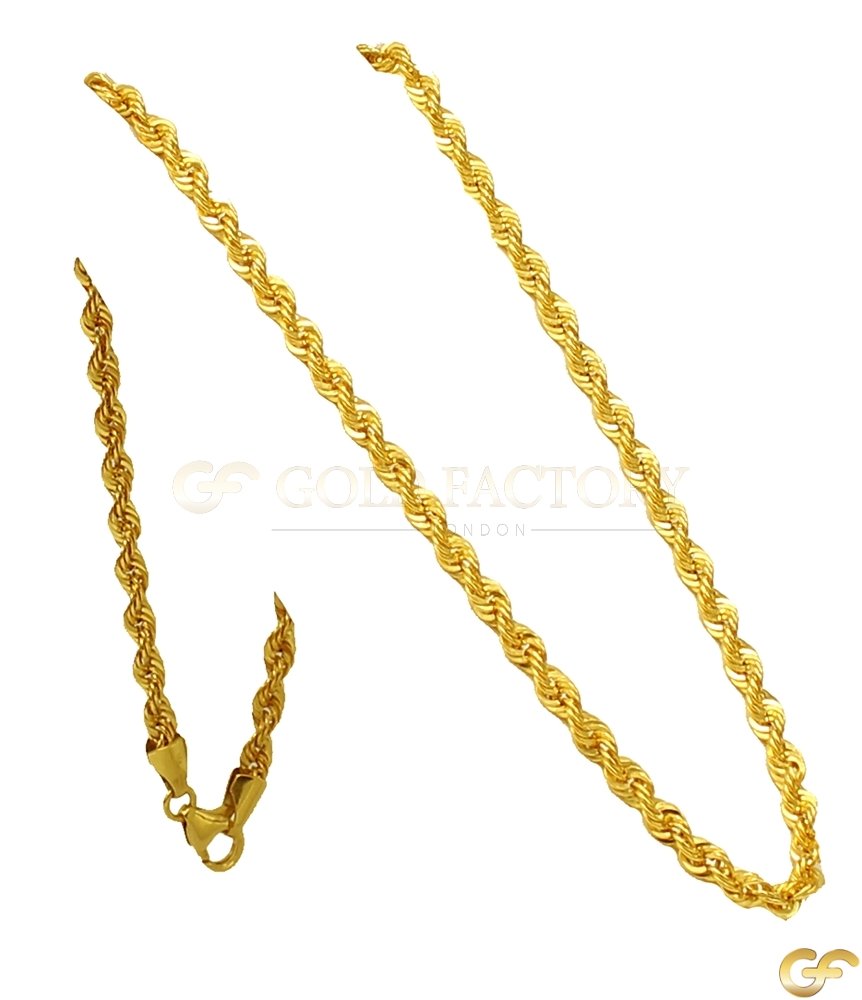 Classic Rope 22ct Yellow Gold Chain